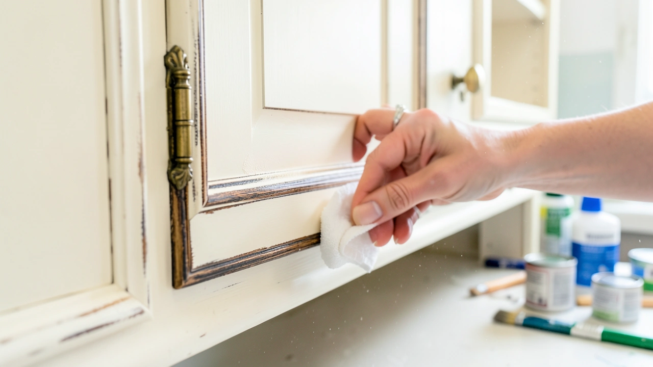 How to Fix Kitchen Cabinets Made from Old Furniture: Finishing Touches
