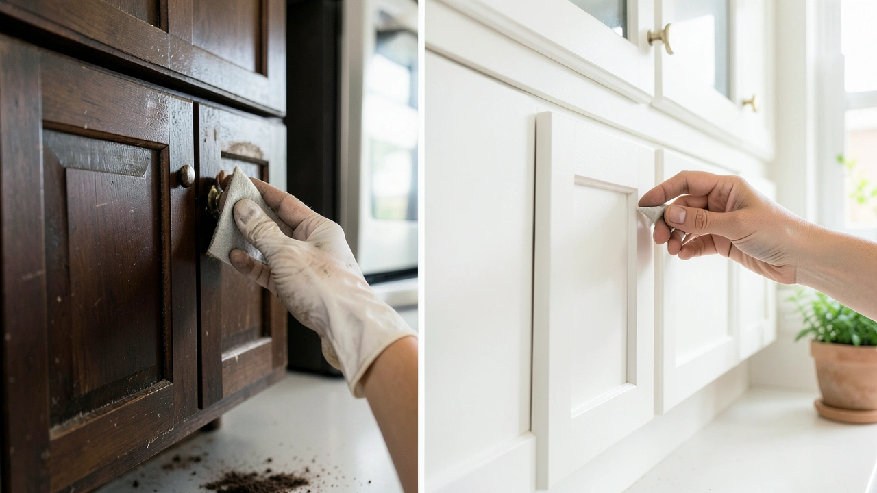 How To Change Kitchen Cabinets From Dark To White Without Peeling