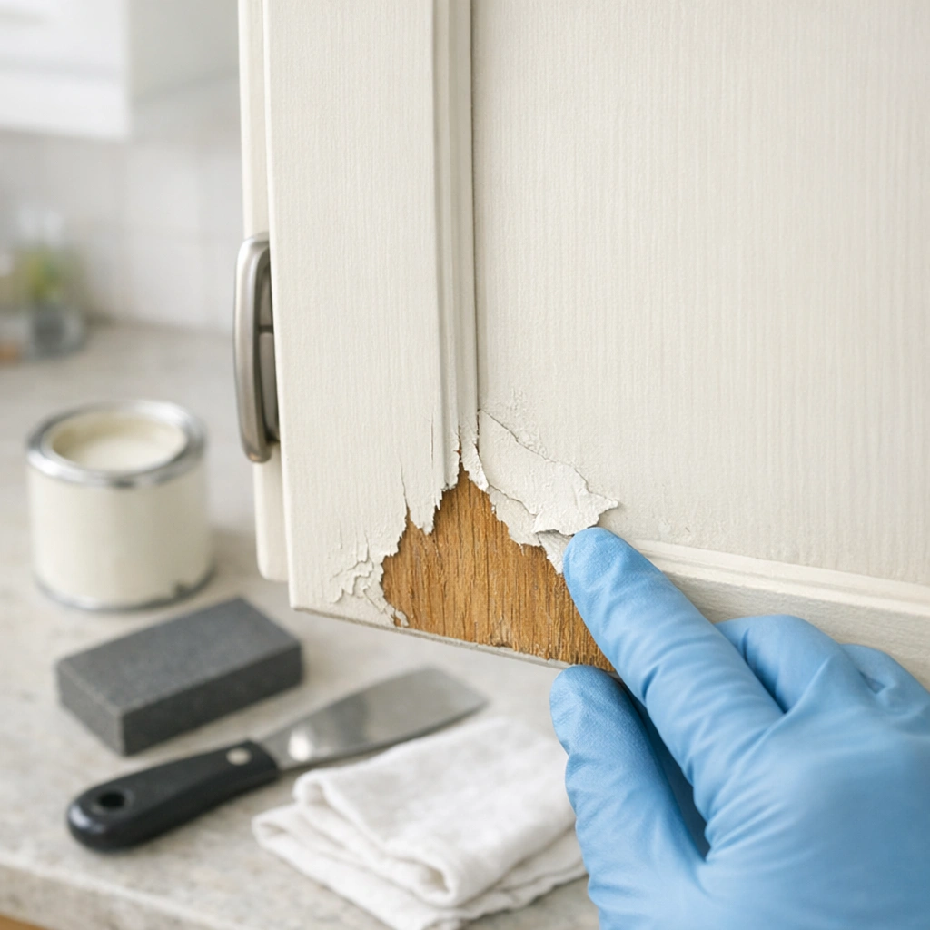 How To Fix Peeling Paint On Kitchen Cabinets